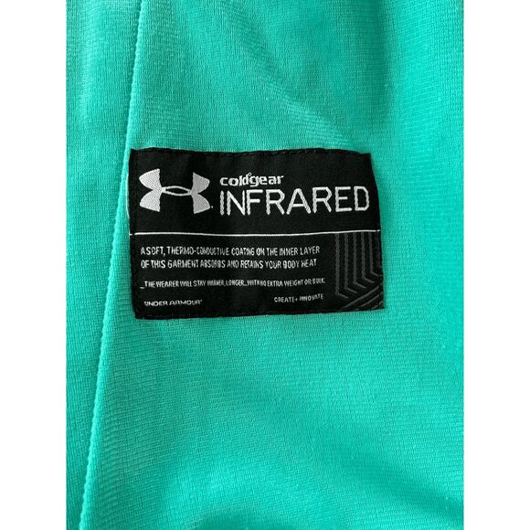 Under Armour Teal/Green Full Zip Jacket, Size Large, Cold Gear Infrared, Pockets - Picture 3 of 12